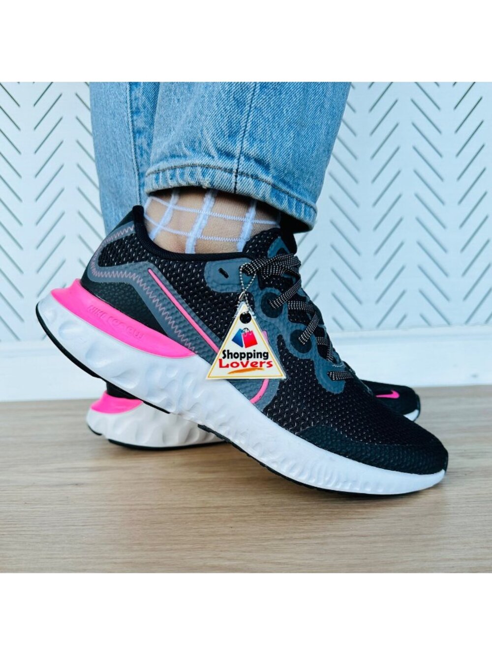 ❤️NIKE Renew Run Big Kids Sz 6Y|7.5 Women Shoes Sneakers Black Pink CT1430-092❤️